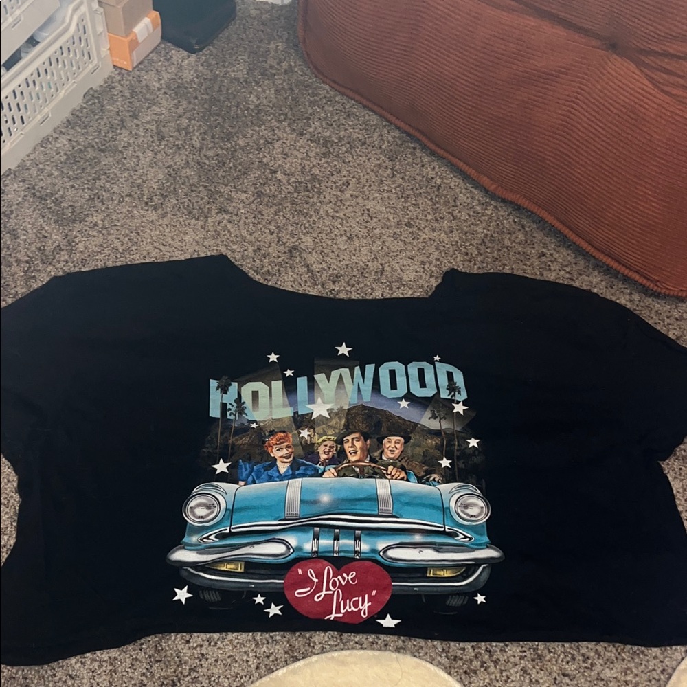 I Love Lucy Hollywood crop oversized T-Shirt - Black